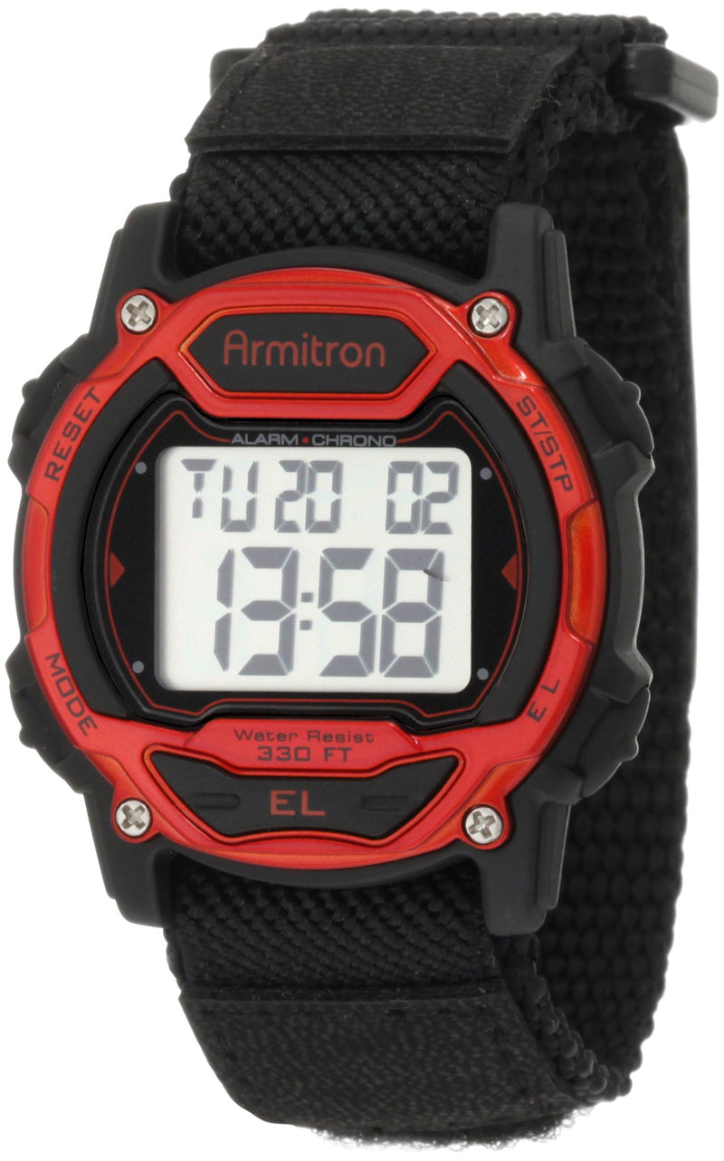 Armitron Sport Unisex Digital Chronograph Nylon Strap Watch, 45-7004 Red