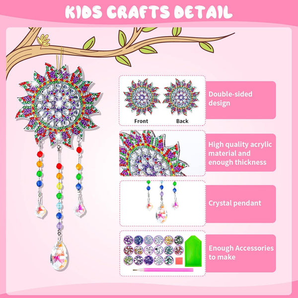Crafts for Kids Ages 8-12, Birthday Gifts Presents for 6 7 8 9 10 11 Year Old Girls Diamond Painting Kits for Girl Toys Age 5-11 Teen Adults Wind