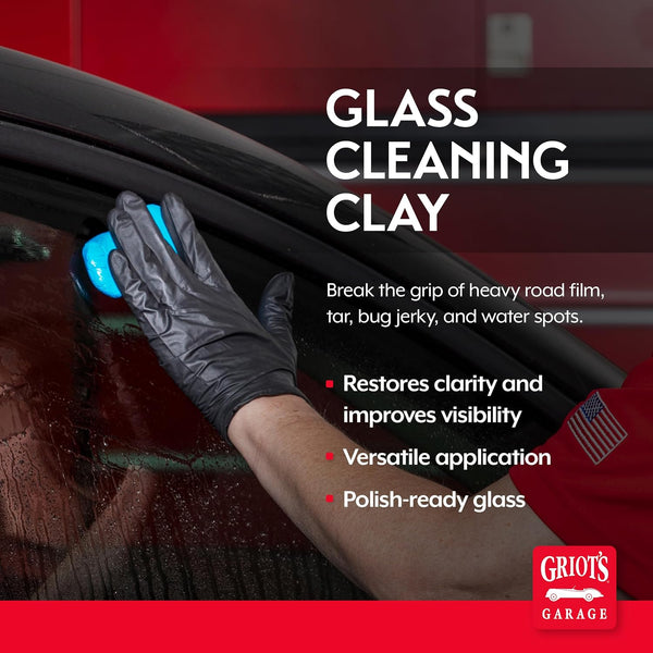 Griot's Garage Glass Cleaning Clay for Car Window, Windshield, Shower Door, Stone, Ceramic Tiles, Removes Oil, Tar, Grease, Water Spots, and More