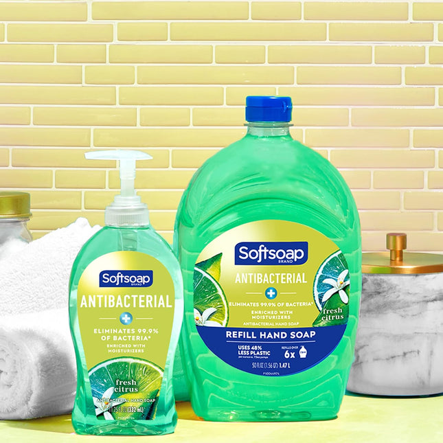 Softsoap Antibacterial Liquid Hand Soap, Fresh Citrus Scent Hand Soap, 11.25 Oun