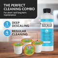 IMPRESA Coffee Machine Descaler & Cleaning Bundle - Compatible with Keurig K-Duo & K-Cup Brewers - 8 Oz Descaling Solution & 4 Maintenance Pods -