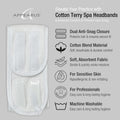 APPEARUS Cotton Terry Cloth Facial Headband 4 Pack White | Absorbent cotton terry with adjustable hook and loop band. Designed for estheticians,