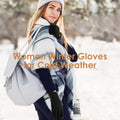 PAGE ONE Winter Gloves for Women Touchscreen Texting Warm Knit Fleece Lined Gloves for Cold weather Oat