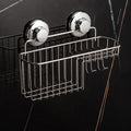 HASKO Suction Cup Shower Caddy Basket for Shampoo, Shower Suction Shelf Organizer, Basket with Soap Holder and Hooks, Stainless Steel Shampoo
