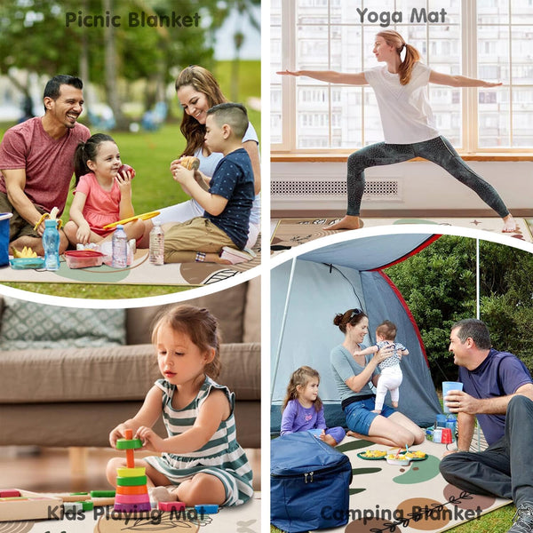 Supfitness Extra Large Picnic Blankets Waterproof Foldable (60 "x 80") Beach Blanket Waterproof Sandproof,3-Layer Thicking Mat Outdoor Packable