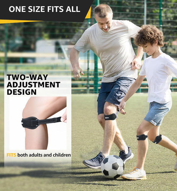 2-Pack Patella Tendon Knee Brace Straps, Adjustable Knee Support Patella Stabilizer for Pain Relief, Jumpers Knee, Tendonitis, Arthritis, Running,