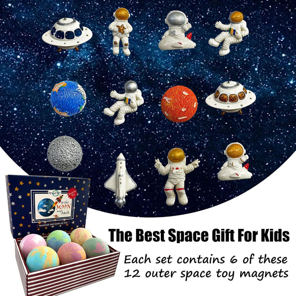 Galaxy Bath Bombs for Kids with Surprise Inside Organic Bubble Bath Bombs | Bath Bombs with Educational Outer Space Planet Toys, Gentle, Natural &