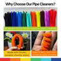 Performore Colorful Pipe Cleaners Craft Set 350-Pack Chenille Stem Wires in 35 Bright Colors 5mm Thick Reusable Twistable Fuzzy Sticks DIY Art