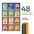 Tea Bunch Twinings 48 Tea Bags Herbal Variety Pack â 12 Herbal Flavors with 20 Honey Sticks, Perfect Tea Gift Set for Any Occasion