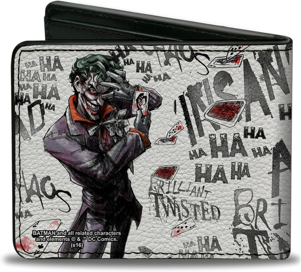 Buckle-Down Wallet Joker Brilliant-twisted-insane-mad Psycho Pose/cards Accessory 4.0" x 3.5" Multicolor