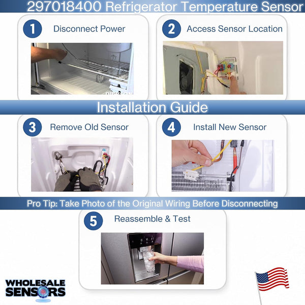 297018400 Freezer Thermistor 12-month Warranty