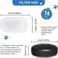 Cat Water Fountain Replacement Filters - 28 Pack Triple Action With Carbon Filter and Pre-Filter Sponges (14 Filters & 14 Sponges) for Pet Water