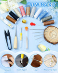 PLANTIONAL Upholstery Repair Sewing Kit: 47 Pieces Heavy Duty Sewing Kit with Sewing Awl, Seam Ripper, Leather Hand Sewing Stitching Needles,