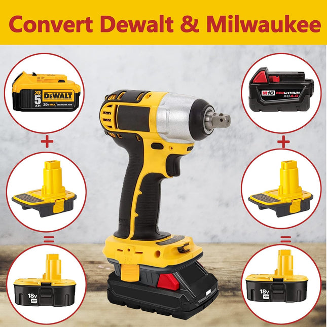 DM18D Converter for Dewalt 18V to 20V Battery Adapter,For Milwaukee M18 18V Batteries Adapter, Convert to Dc9096,Fit for