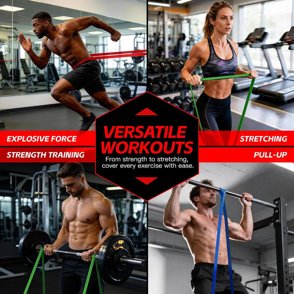 Pull Up Bands, Resistance Bands Set, Exercise Workout Bands for Men & Women, Ideal for Body Stretching, Physical Therapy and Muscle Training Colorful
