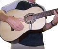 Classical Guitar, Mariachi or Ukulele Strap with Adjustable Length Neck Loop and No-Mar J Hook Mariachi Black Nylon