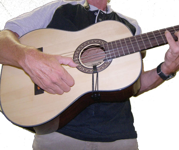 Classical Guitar, Mariachi or Ukulele Strap with Adjustable Length Neck Loop and No-Mar J Hook Mariachi Black Nylon