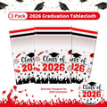 Graduation Decorations Class of 2026 Tablecloth - 3 Pcs Plastic Congrats Grad Table Cloth, Graduation Table Cover for Graduations Party