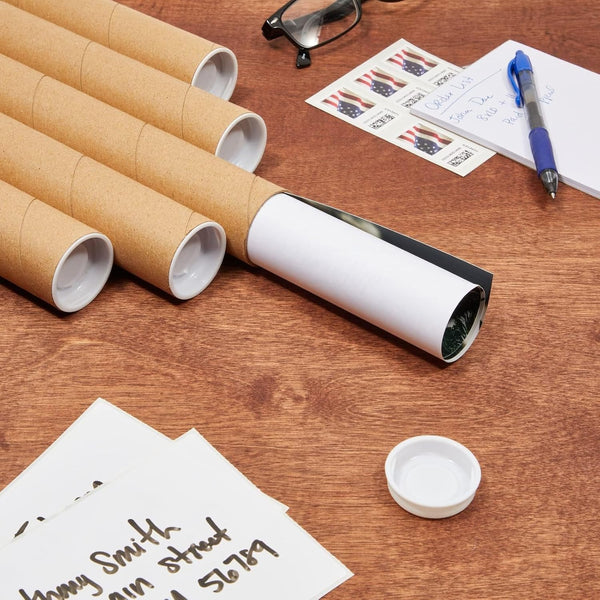 Stockroom Plus Mailing Tubes - Poster Storage Capacity - Blueprint Tube Protection - Spiral Construction & Thick Cardboard Strength - 2 in x 12