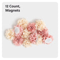 U Brands Flower Magnets for Fridge, 12 Count, Cute Magnets for Locker Blush and Cream Flowers
