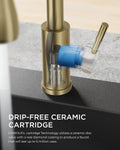 FORIOUS Gold Kitchen Faucet with Pull Down Sprayer, High Arc Single Handle Classic Stainless Steel Sink Faucet 1 or 3 Hole, Suitable for Farmhouse