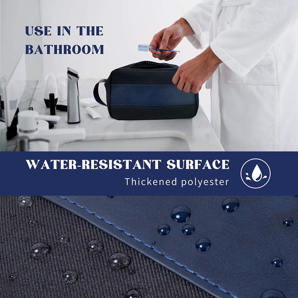 Vorspack Water Resistant Travel Toiletry Bag for Men - Black&Blue Black&Blue Medium