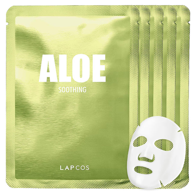 LAPCOS Aloe Sheet Mask, Daily Face Mask with Cucumber and Aloe Gel to Calm and M