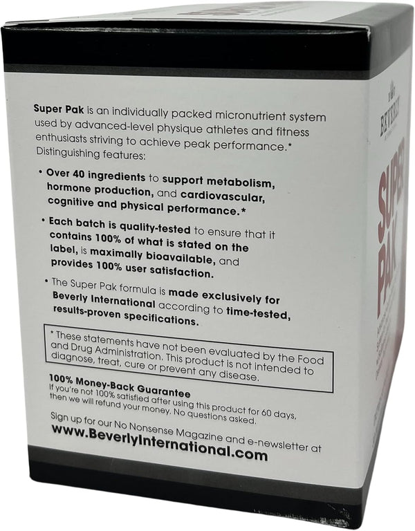 Beverly International Super Pak. 30 Packs. High-Potency Multivitamin, Daily Pack for Energy, Performance, Immune System Health. Custom-Formulated