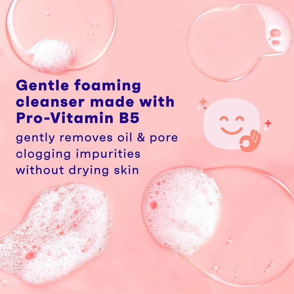 Clean & Clear Essentials Oil-Free Foaming Facial Cleanser, Daily Foaming Face Wash with Pro-Vitamin B5 for Sensitive Skin, Gently Removes Oil &