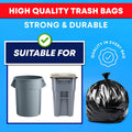 Tasker 55-60 Gallon Trash Bags Heavy Duty | Value 50 Count Bags W/Ties | Extra Large Industrial Trash Bags 55 Gallon, Lawn and Leaf Bags, Extra