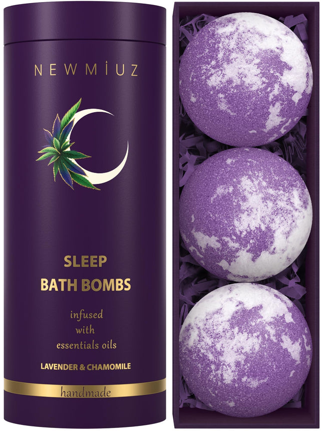 Deep Sleep Bubble Bath Bombs Infused with Lavender Chamomile Essential Oils Mois
