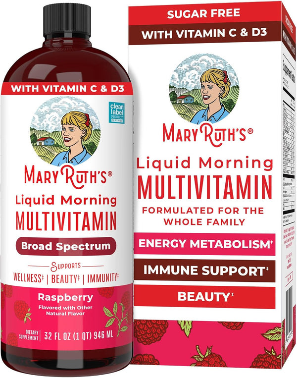 Multivitamin for Women, Men & Kids by Maryruth'S | Liquid Morning Multivitamin | Mens, Womens Vitamins | Vitamin a C D E B6 B12 Biotin Zinc |