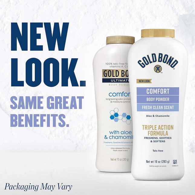 Gold Bond Comfort Body Powder, 10 Oz., Talc-Free, Fresh Clean Scent with Aloe & 