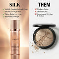 LUMINESS Silk Airbrush Spray Foundation & Buffing Brush Kit â€“ Full Coverage Foundation & Dual-Sided Buffing Brush - Buildable Coverage,