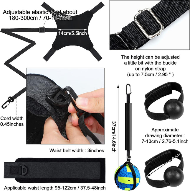 Wettarn 8 Set Volleyball Training Equipment Aid Solo Volleyball Trainer Kit, Inc