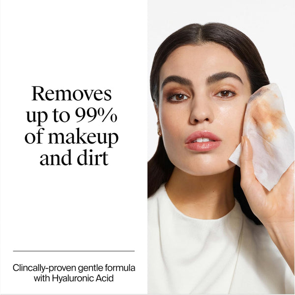 Neutrogena Hydro Boost Face Wipes + Hyaluronic Acid, Hydrating Makeup Remover Wipes Remove Dirt & Waterproof Makeup, Hypoallergenic, 100%