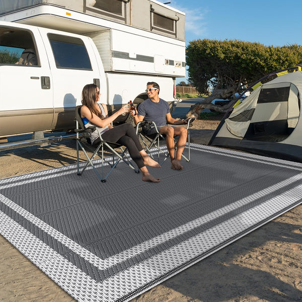 HappyTrends Outdoor Rug Reversible Portable Plastic Straw Camping Rugs for Outside RV,Large Waterproof Outdoor Area Rugs for
