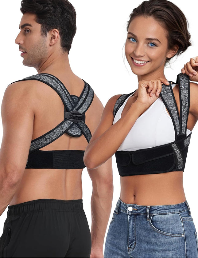 Posture Corrector for Women Men,Bi-Straps Back Straightener - Bamboo Fiber Back 