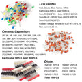 1400Pcs Basic Electronics Component Assortment Kit, Electrolytic Capacitor, Ceramic Capacitor, LED Diode, Common Diode, Resistor, Transistor