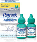 Refresh Optive Advanced Lubricant Eye Drops for Dry Eyes, 0.33 Fl Oz Sterile (2 Count)