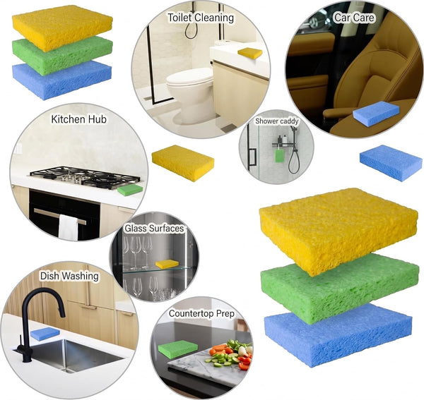 36 Pk Pop-Up Compressed Cellulose Sponges | Eco-friendly, reusable & durable for kitchen & home