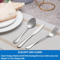 16 Pcs Forks and Spoons Silverware Set,Food Grade Stainless Steel Flatware Cutlery Set for Home,Kitchen and Restaurant,Mirror Polished,Dishwasher