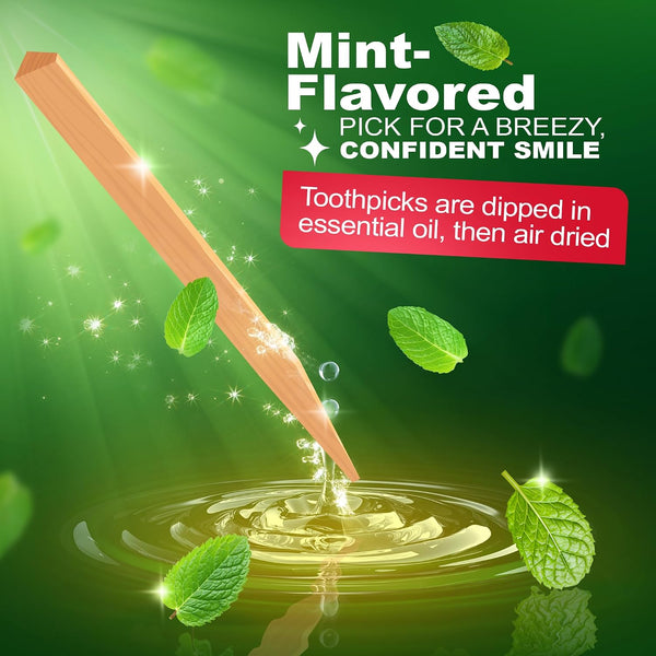 The Natural Dentist Stim-U-Dent Mint Dental Picks, Wooden Toothpicks for Food & Plaque Removal, Travel-Friendly, 24 Packs of 25 (600 Picks) 1