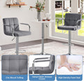 Yaheetech Counter Height Bar Stools Set of 2 Velvet Swivel Barstools for Kitchen Stool Height Adjustable Counter Stool Barstools with Armrest,