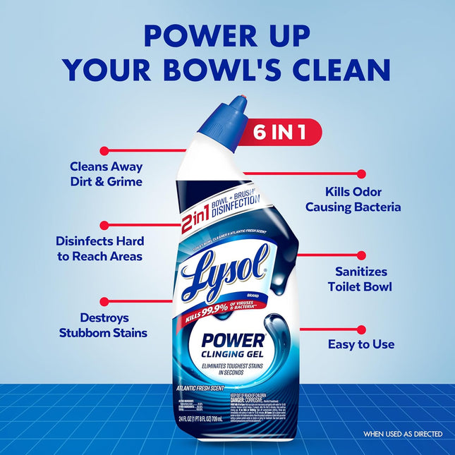 Lysol Toilet Bowl Cleaner, Max Strength Bathroom Cleaning Supplies, Toilet Bowl 