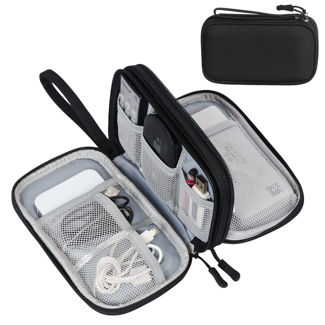 FYY Travel Cable Organizer Pouch Electronic Accessories Carry Case Portable Waterproof Double Layers All-In-One Storage 
