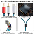 USB C to RCA Audio Cable 6.6FT, Type-C to 2 Male Y RCA Splitter, RCA to USB C Adapter Compatible with iPhone 16 15 Pro Max iPad Air Samsung Galaxy