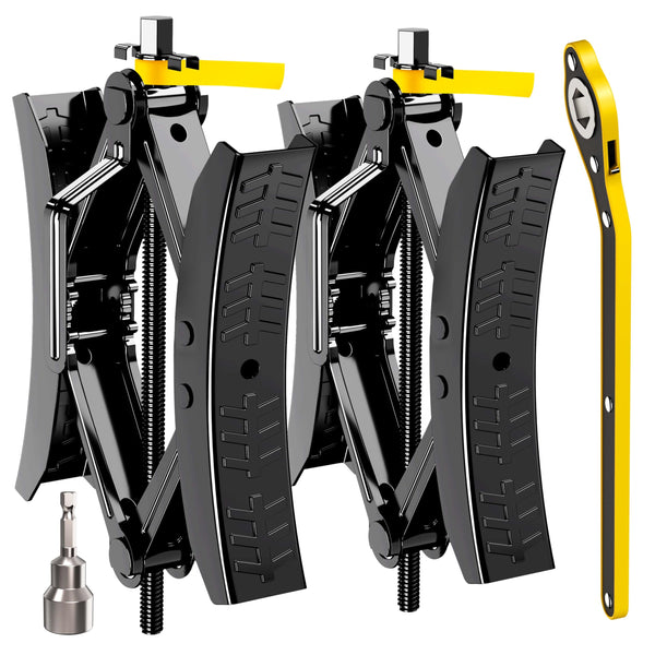 Camper Wheel Chock Stabilizer 2 Sets, Upgraded Side Grain Heavy Duty X-Shaped Stabilizer Wheel Chock RV Travel Trailer Accessories Anti-Move anti