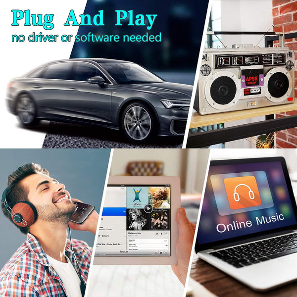 Elook Bluetooth 5.0 Car Cassette Aux Adapter,Black | tape audio receiver
