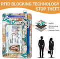 Credit Card Holder Slim Wallet, Sea Turtle RFID Wallet Women Front Pocket Small Card Holder Travel Cute Funny Thin Card Case ID Window PU Leather